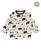 Turtledove London Full Sleeves Organic Cotton T-Shirt Multi Print - White