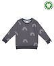 Turtledove London Full Sleeves Organic Cotton Sweatshirt Rainbow Print - Grey