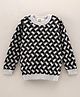 Simply Full Sleeves Knit Sweater Checks Design- White