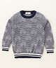 Simply Full Sleeves Knit Sweater Car & Stripes Design- Blue