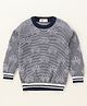 Simply Full Sleeves Knit Sweater Car & Stripes Design- Blue