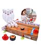 Toyshine Bowling Set Wooden Tabletop Bowling Game Desk Toys Safe for Kids - Multicolour