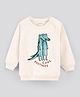 Bonfino Full Sleeves Sweatshirt Text & Alligator Print - Off White