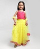 Saka Designs Singlet Choli & Lehenga with Dupatta Zari Border - Pink Yellow