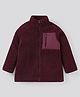 Pine Kids Full Sleeves Sherpa Jacket For Moderate Winter - Maroon