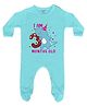 FFlirtygo Full Sleeves I Am Three Month Old Text Printed Sleepsuit - Light Blue