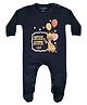 FFlirtygo Full Sleeves I Am Six Months Old Text Printed Sleepsuit - Navy Blue