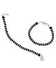 Black Silver BIS Hallmarked 925 Pure Silver Plain Baby Nazariya Bracelet - Black