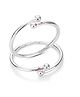 Black Silver925 Pure Silver Pair of Adjustable Plain Pipe Kada - Silver
