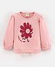 Bonfino Cotton Full Sleeve Sweatshirt Floral Print - Peach
