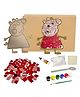 Mold Your Memories DIY Peepa Pig Theme Mosaic Art Contains Wooden Base Mosaic Tiles Adhesive Grouting Powder Colour Paint Brush - Multicolor