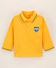 Cucumber Full Sleeves Polo T-Shirt Text Print - Yellow
