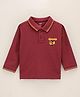 Cucumber Full Sleeves Polo T-Shirt Text Print - Brown