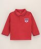 Cucumber Full Sleeves Polo T-Shirt Text Print - Red