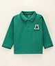 Cucumber Full Sleeves Polo T-Shirt Text Print - Green