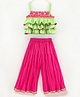 Twisha Sleeveless Floral Embroidered Ruffled Top With Pleated Palazzo - Green