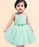 Babyhug Sleeveless Foil Printed Party Frock - Green