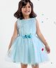 Babyhug Sleeveless Party Wear Frock with Corsage -Light Blue