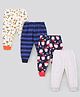 Kidi Wav Pack Of 4 All Over Printed & Striped Pajamas - Multi Color