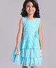 Babyhug Mesh Sleeveless Embroidery Frock - Sky Blue