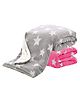 OYO BABY Printed Single Crib Baby Blanket (Star Printed Pink + Grey )