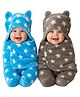 OYO BABY Star Baby Blanket Wrapper cum Sleeping Bag / Baby Blanket / Blanket For Baby / Blanket, Size-100x75 cm - Blue, Grey