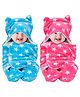 OYO BABY All Season Hooded Wearable Blanket Cum Sleeping Bag- Star Blue + Pink (Pack Of 2)
