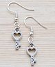 Pretty Ponytails Pair Of Contemporary Heart Key Small Drop Earrings - Silver