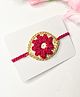Bobbles & Scallops Crochet Flower Rakhi - Red