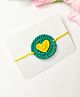 Bobbles & Scallops Crochet Heart Rakhi - Yellow