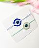 Bobbles & Scallops Set of 2 Crochet Evil Eye Rakhi - Blue & White