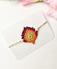 Bobbles & Scallops  Crochet Morpankh Rakhi - Red