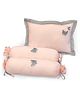 The White Cradle Cot Pillow 2 Bolsters Set with Fillers Pink - Butterfly