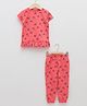 LC Waikiki Half Sleeves Printed Top & Pajama Set - Pink