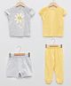 LC Waikiki Half Sleeves Top with Pajama & Shorts Set Pack of 2  - Yellow Grey