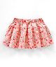 Babyhug Knit Mid Thigh Skirt Floral Print With Bow - Light Pink