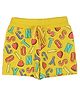 Tiny Girl Alphabets And Hearts Print Detail Shorts - Yellow