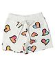 Tiny Girl Hearts Print Detail Shorts - Off White