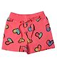 Tiny Girl Hearts Print Detail Shorts - Tomato Red