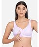 MAMMA PRESTO Floral Lace Detail Full Coverage Lightly Padded Breathable Maternity Bra - Light Purple