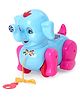 United Agencies Gear Pull Along Elephant Toy - blue & pink