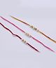 Aabacus Combo Of 3 Pearls And Stones Embellished Rakhis - Pink Red Yellow