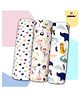LazyToddler Cotton Soft Premium Flannel Swaddles Wrap for Newborn Baby Set of 3 (Hearts,Flower & Rhino)