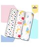 LazyToddler Cotton Soft Premium Flannel Swaddles Wrap for Newborn Baby Set of 3 (Hearts,Moon & Sun)