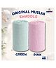 LazyToddler Cotton Organic Muslin Baby Swaddles Extra Large Pack of 2 - Pink & Green