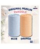LazyToddler Cotton Organic Muslin Baby Swaddles - Blue & Orange