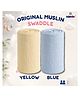 LazyToddler Cotton Organic Muslin Baby Swaddles - Yellow & Blue