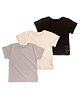 Plan B Pack Of 3 Half Sleeves Exclamation Placement Printed Tees - Black, White & Steel Grey