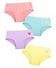Plan B Pack Of 4 Heart Placement Printed  Underwear - Lavender Peach Mint Green & Lemon Yellow