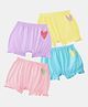 Plan B Pack Of 4 Heart Placement Printed Bloomers - Lavender Peach Mint Green & Lemon Yellow